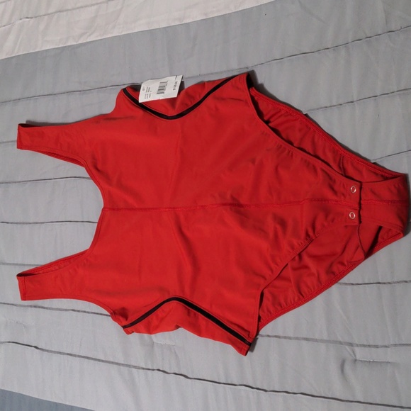 SOLD Good American Red Shaping Compression Scoop Tank Bodysuit sz 5 (16) - Picture 3 of 7